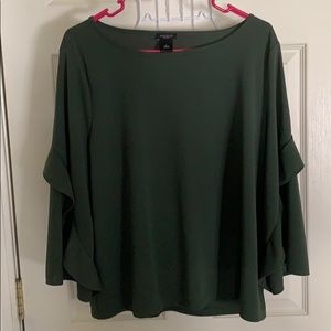 Love Green Shirt With Ruffle Sleeve! Ann Taylor